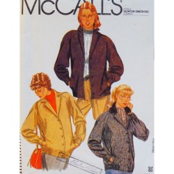 7334 MCCALLS  1980 button collar jacket, detach faux fur collar pattern 8 uncut